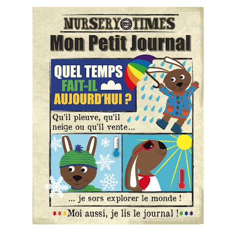 Jo & Nic’S Crinkly - Livre D'éveil - Mon Petit Journal À Froisser - La Meteo Multi-coloured