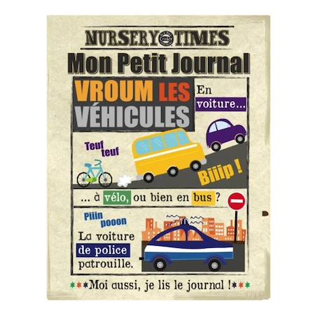 Jo & Nic’S Crinkly - Livre D'éveil - Mon Petit Journal À Froisser - Les Vehicules Multi-coloured