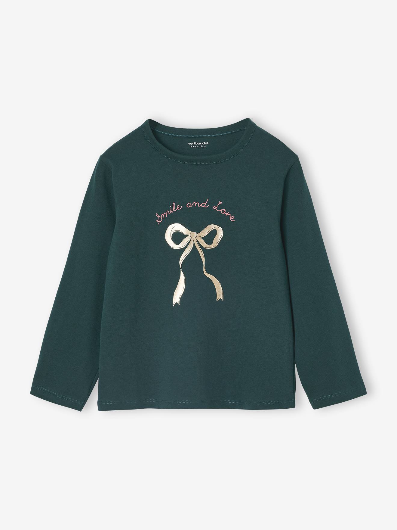 T-shirt animation mtallise fille manches longues vert sapin 6 €