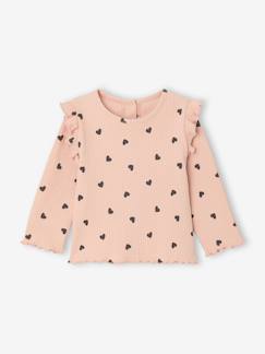-T-shirt en côtes manches volantées bébé fille