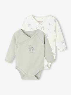 Lot de 2 bodies bébé ouverture naissance manches longues  - vertbaudet enfant