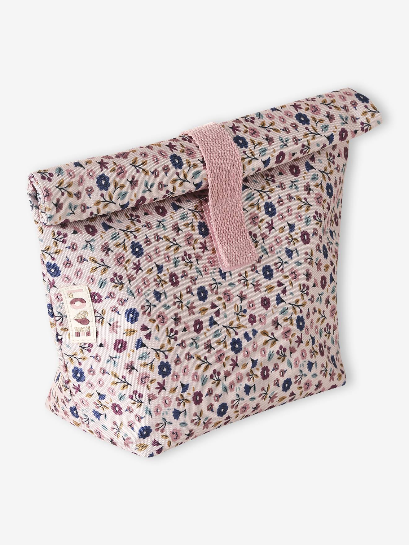 Sac à goûter LILIBETH fille imprimé fleuri rose