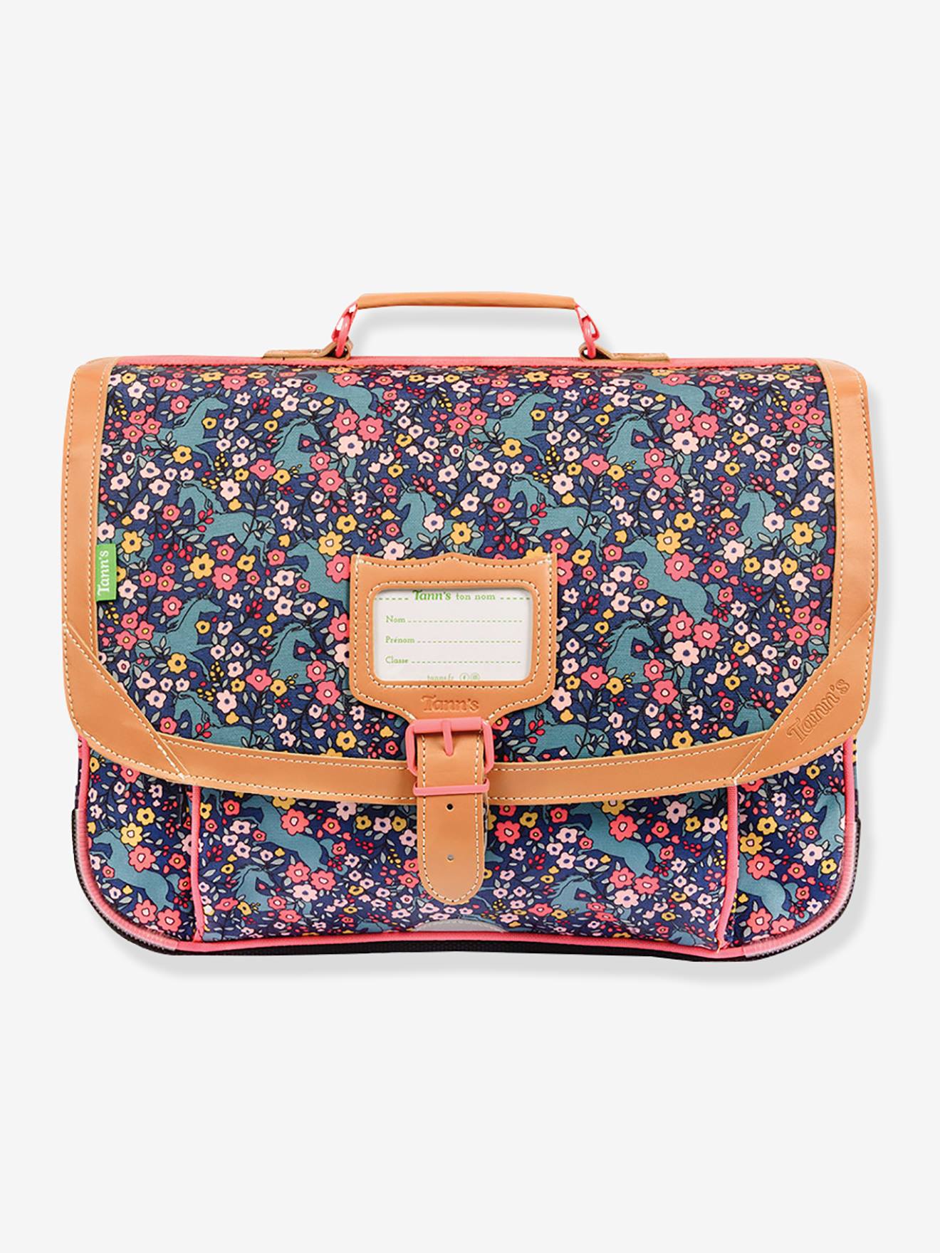 Cartable Alba fleurs et licornes Les Fantaisies TANN'S 38 cm marine