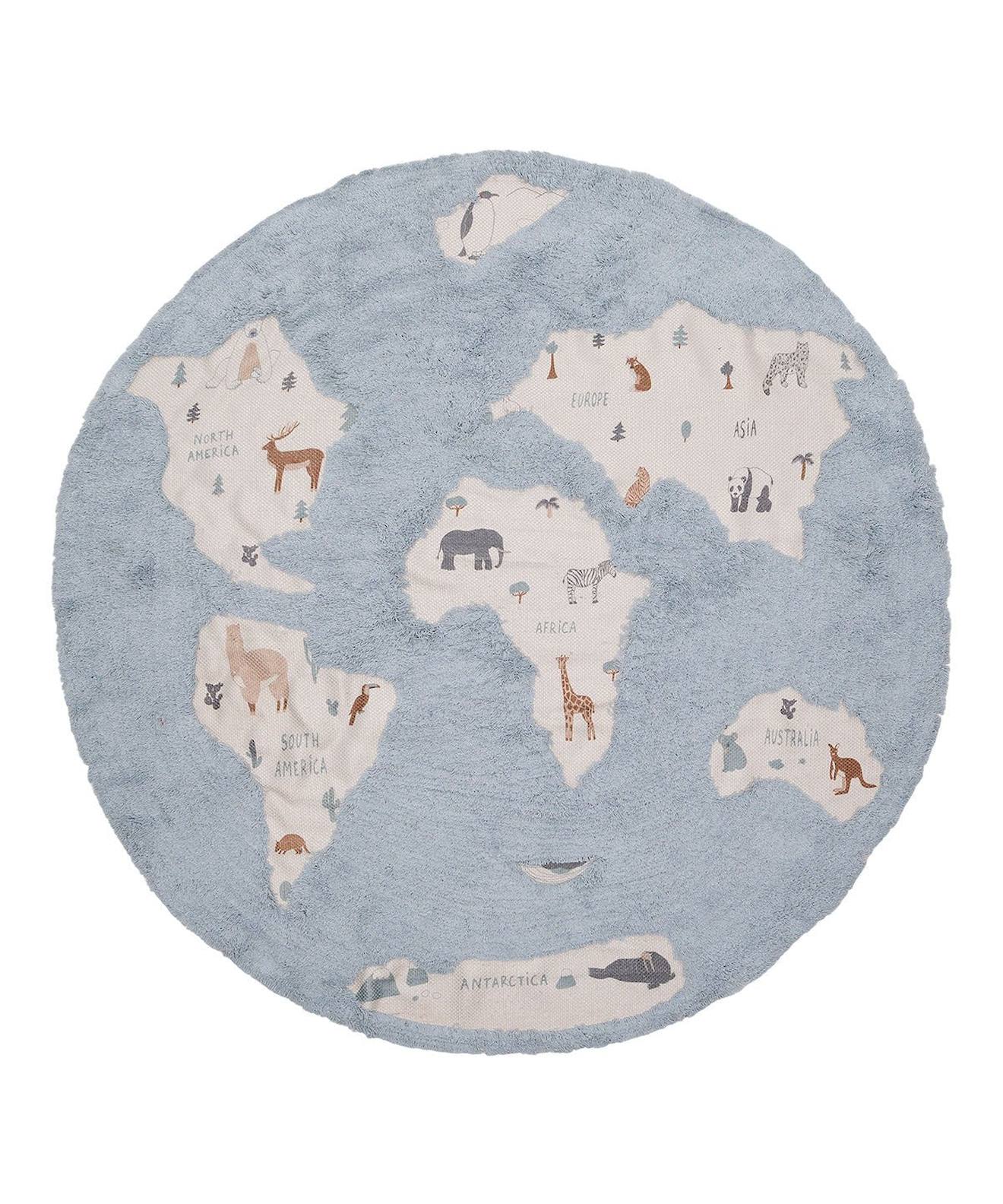 Tapis Enfant Lavable Monde Bleu (Afk Living) - Couverture