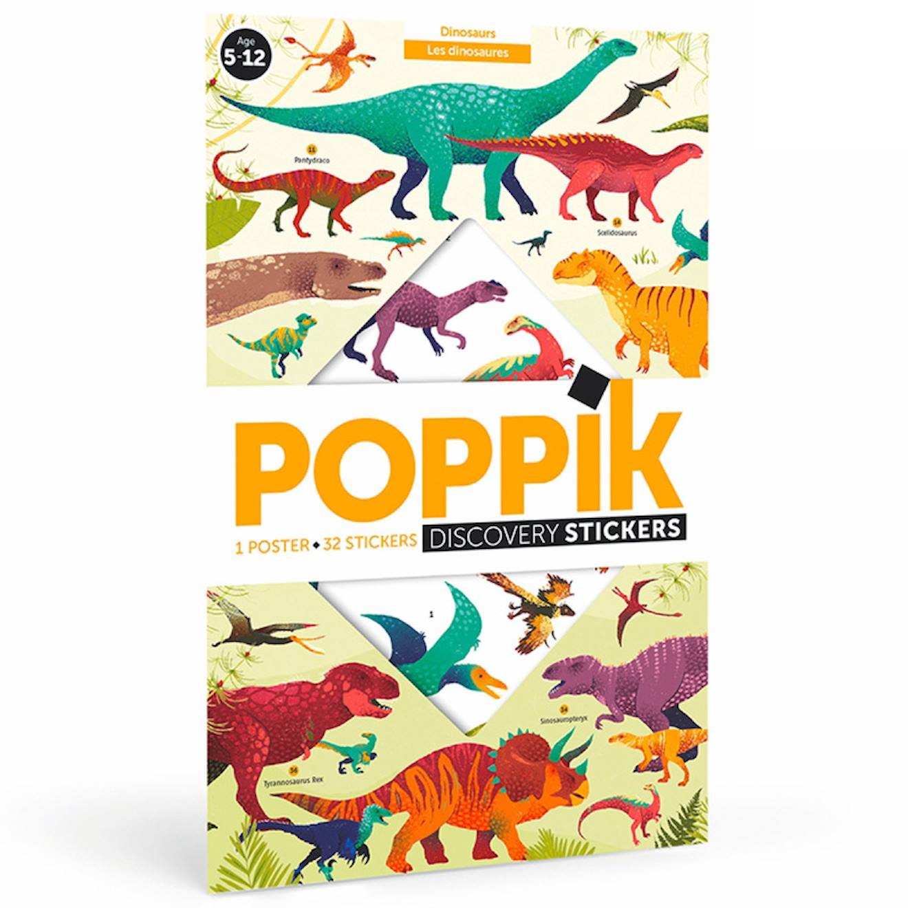 Poster Géant 32 Stickers Dinosaures Multi-coloured (Poppik) - Image 1