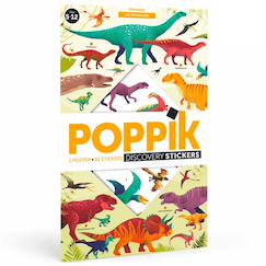 Poster géant 32 stickers dinosaures  - vertbaudet enfant