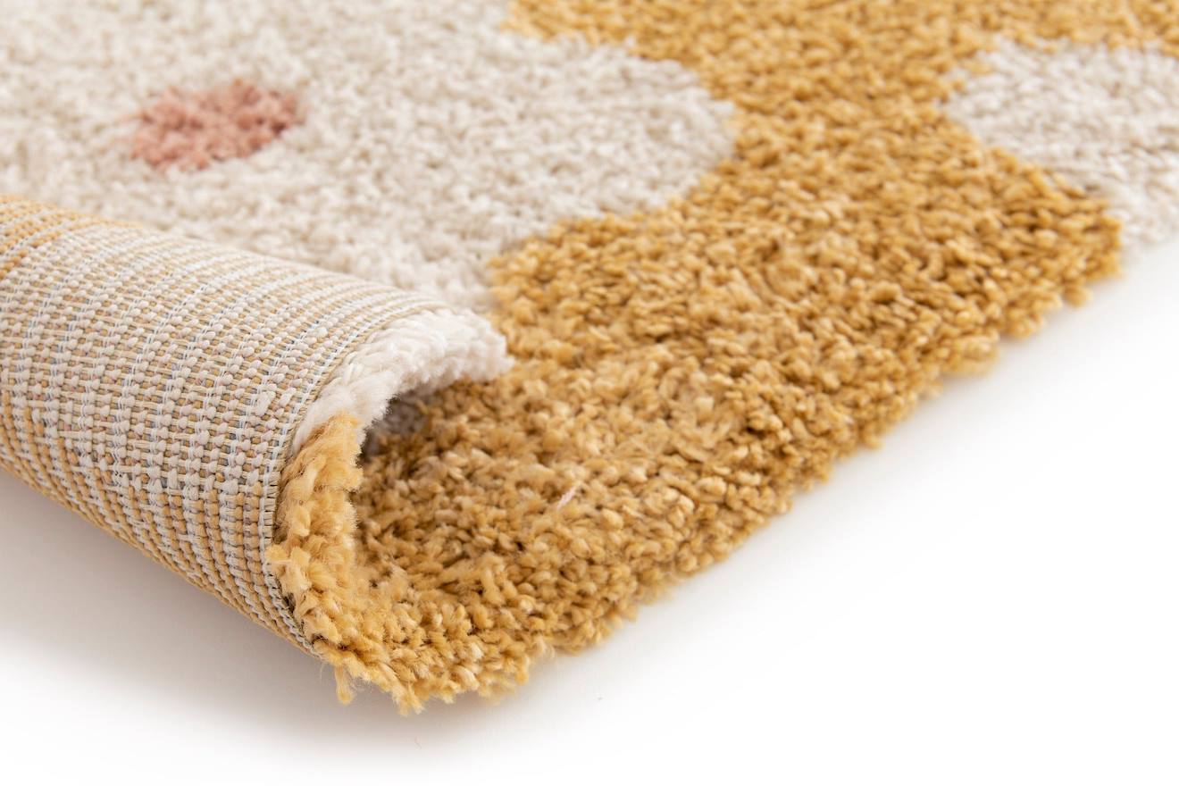 Tapis Enfant Épais Et Confortable Fleurs Jaune (Afk Living) - Image 2