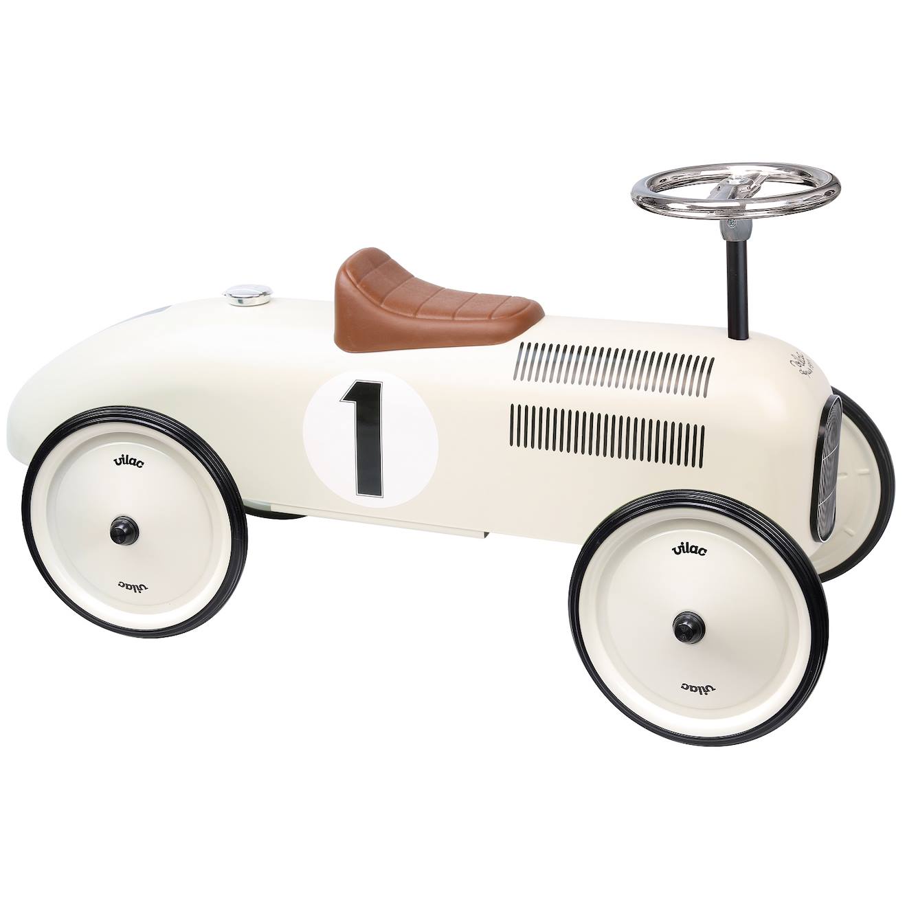 Porteur Voiture Vintage En Métal Blanc (Vilac) - Image 1