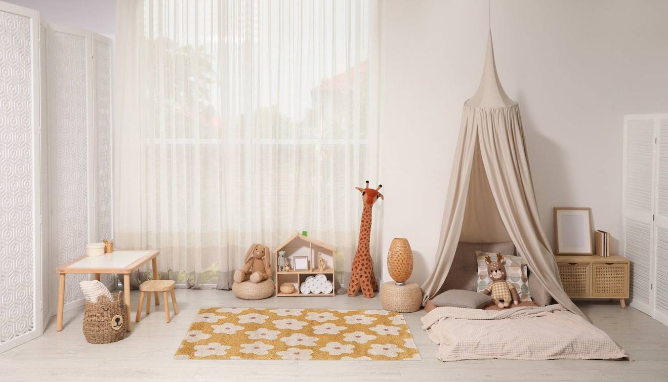 Tapis Enfant Épais Et Confortable Fleurs Jaune (Afk Living) - Image 1