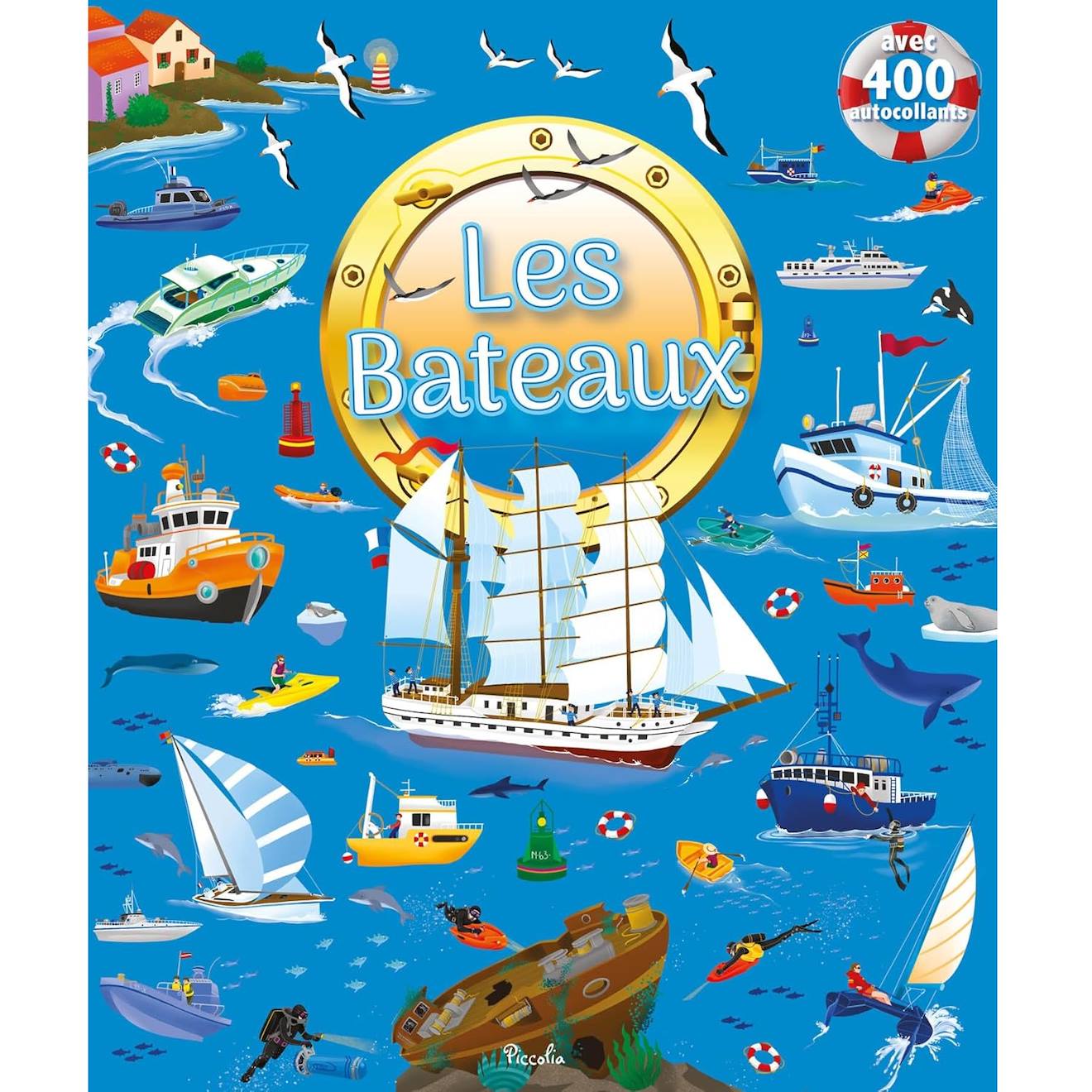 400 Autocollants Les Bateaux Bleu