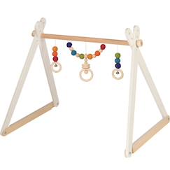 Portique d'activités en bois arc-en-ciel  - vertbaudet enfant