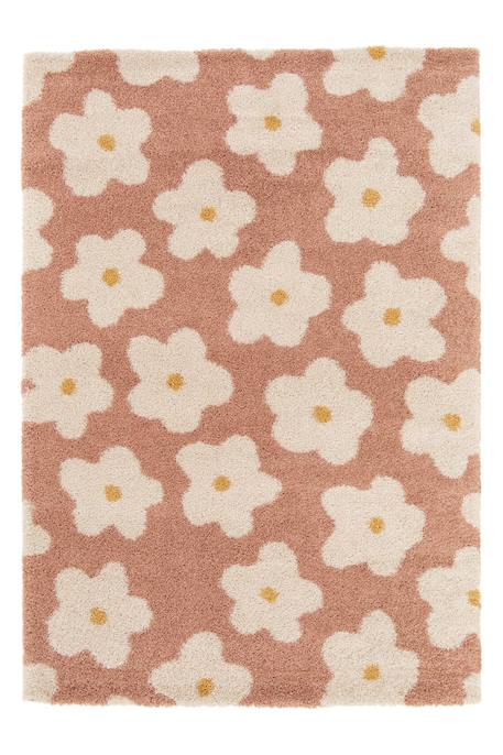 Afk Living - Tapis Enfant Épais Et Confortable Fleurs Rose