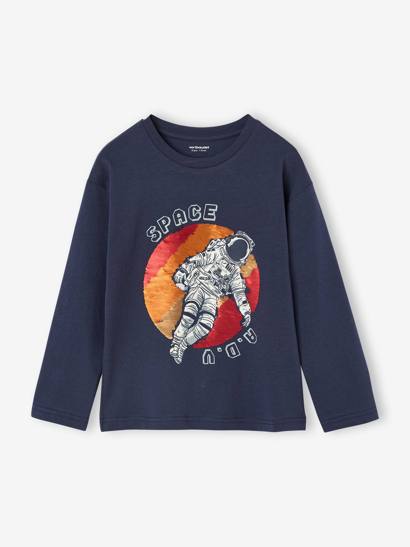 T-shirt garon manches longues sequins rversibles marine 7 €