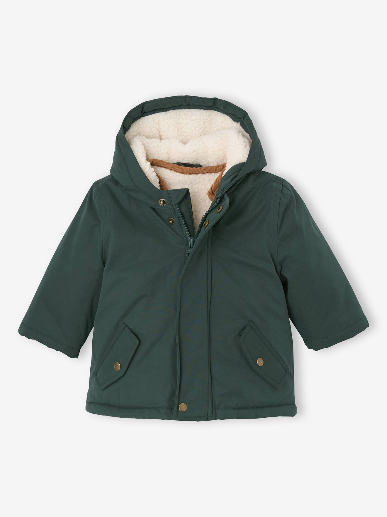 Parka 3 en 1 bb avec gilet amovible en sherpa vert sapin 50$