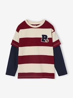 Tee-shirt rayé effet double manches  - vertbaudet enfant
