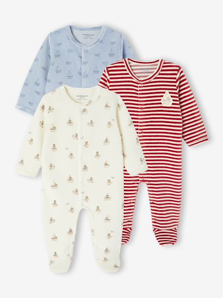 Bébé-Lot de 3 pyjamas bébé garçon en velours