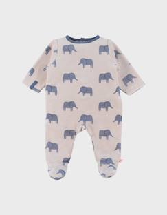 Bébé-Pyjama, surpyjama-Pyjama en velours imprimé éléphant bali