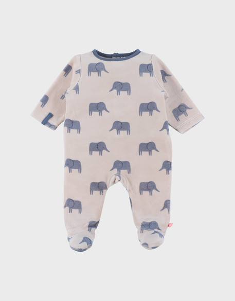 Bébé-Pyjama en velours imprimé éléphant bali