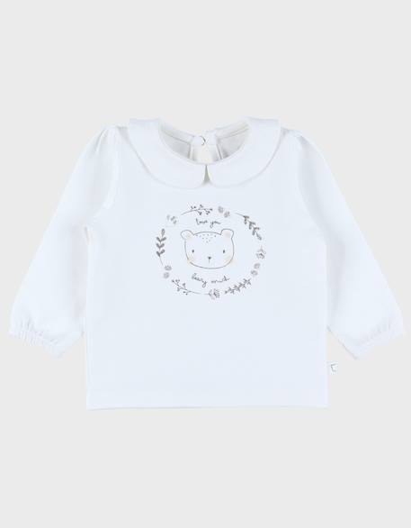 Bébé-T-shirt en coton à manches longues imprimé ours