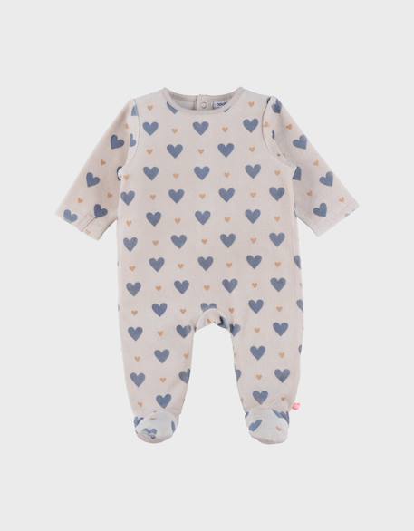 Noukie's - Pyjama Bébé En Velours Imprimé Cœurs Beige