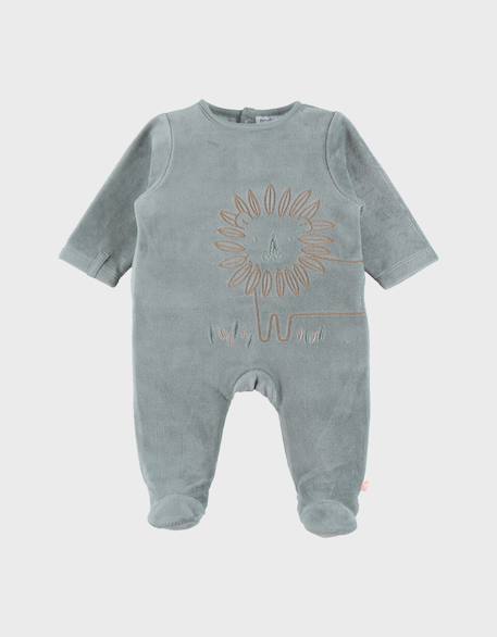 Bébé-Pyjama en velours brodé lion
