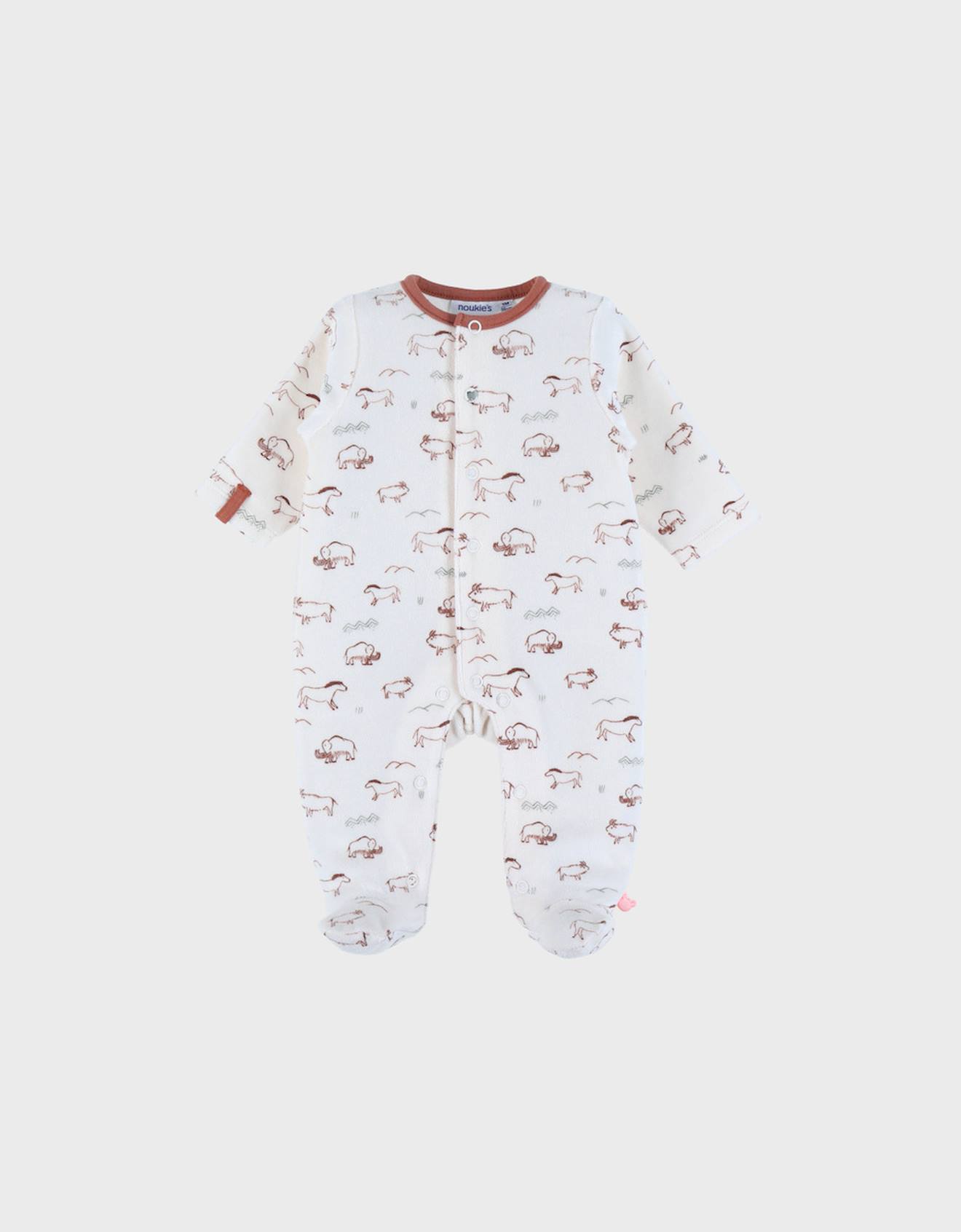 Pyjama Bb En Velours Avec Imprim Mammouth Blanc 15 €