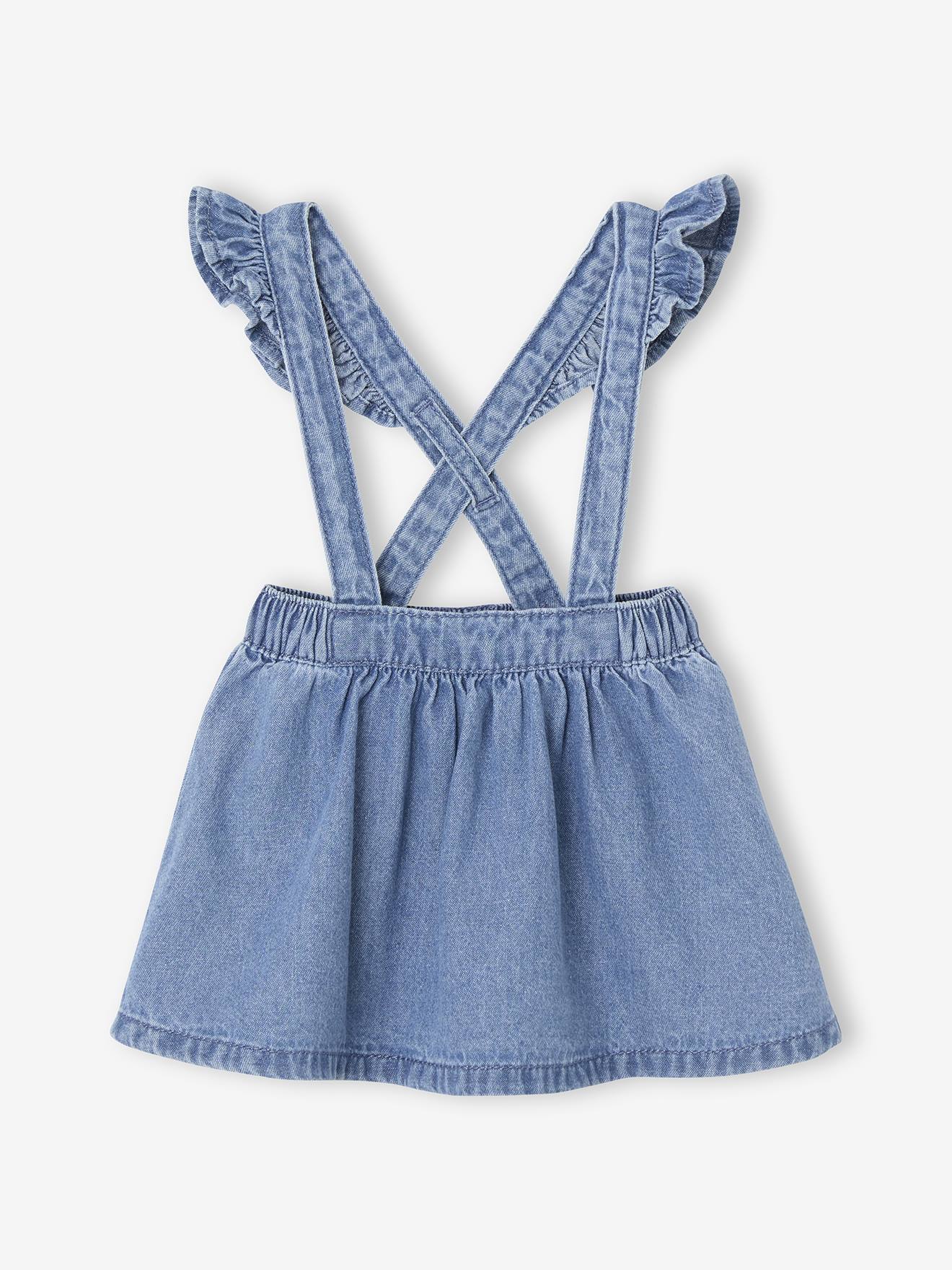 Jupe en denim à bretelles stone