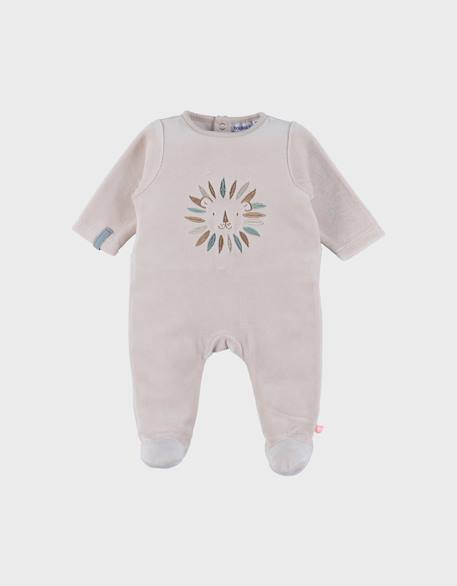 Bébé-Pyjama en velours brodé lion