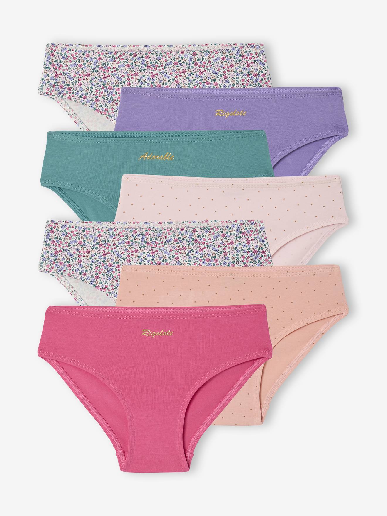Lot de 7 culottes assorties fille fuchsia