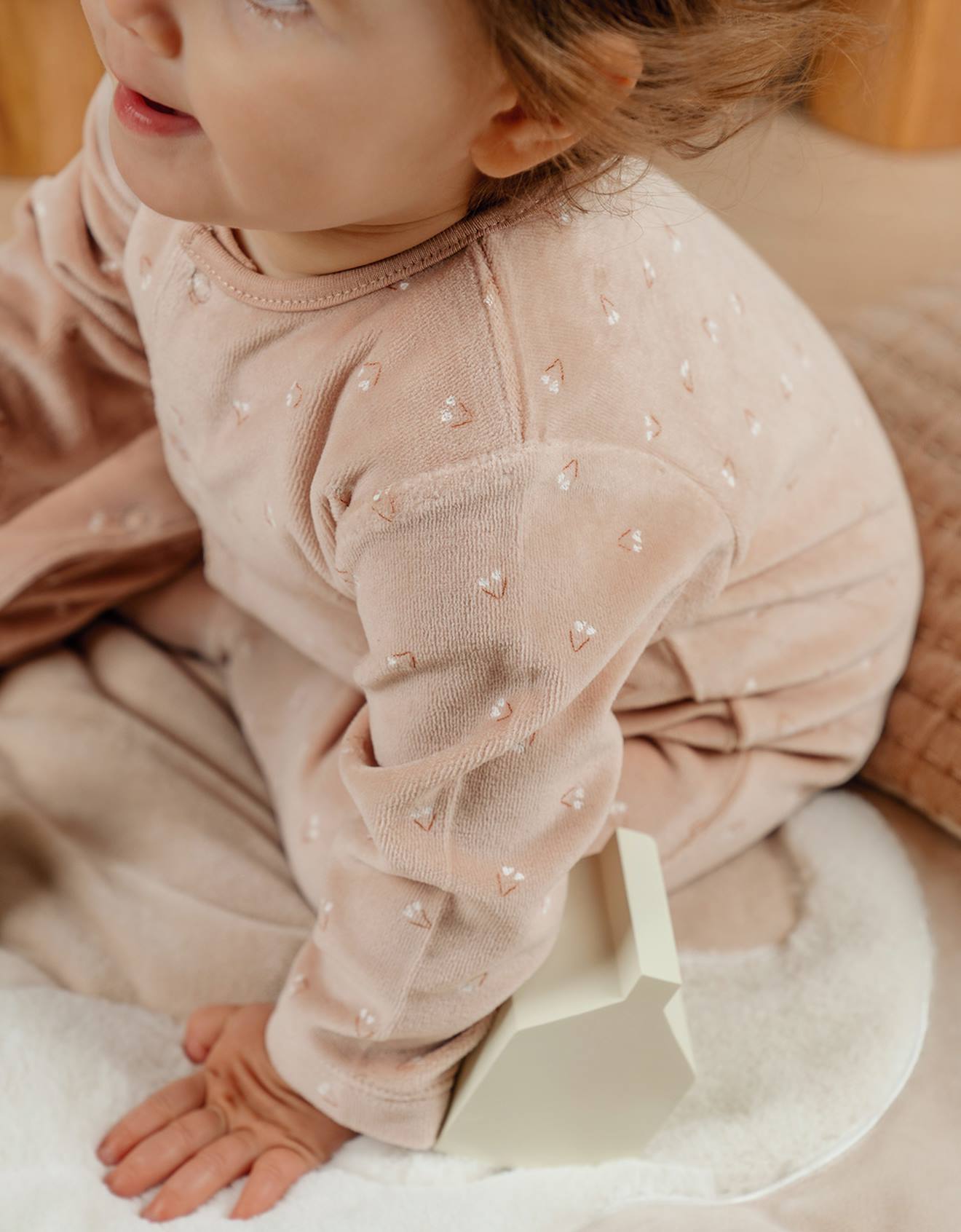 Pyjama Bébé En Velours Rose (Noukie's) - Image 1