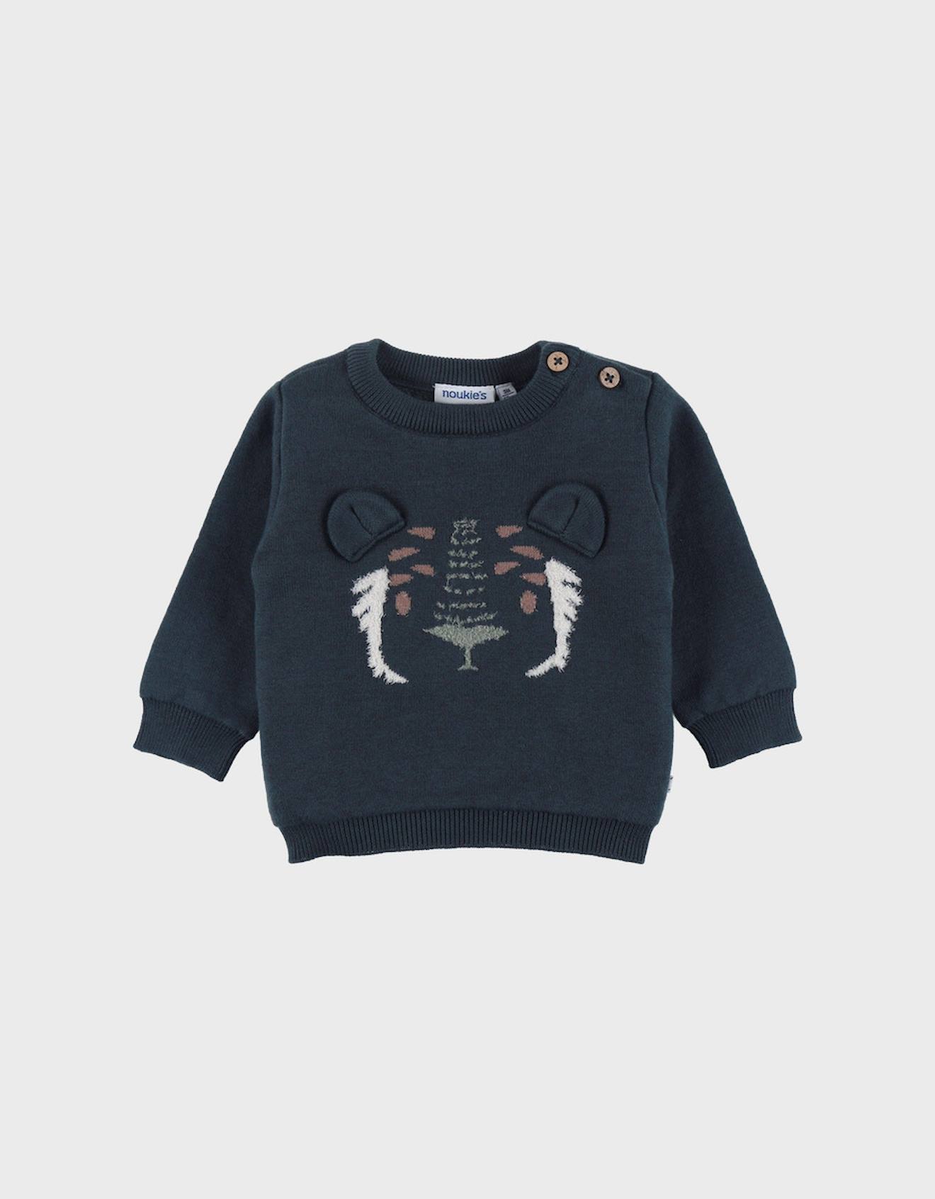 Pull En Tricot Avec Motif Tigre Bleu 9$