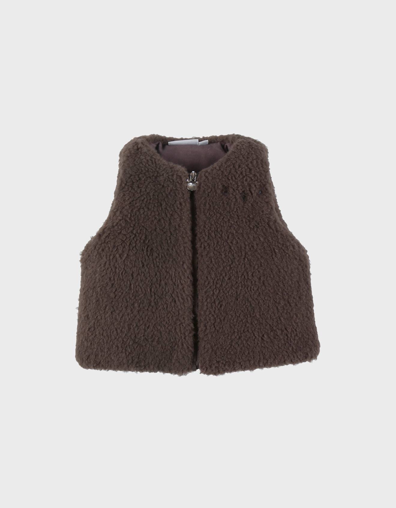 Veste Sans Manches En Sherpa Marron