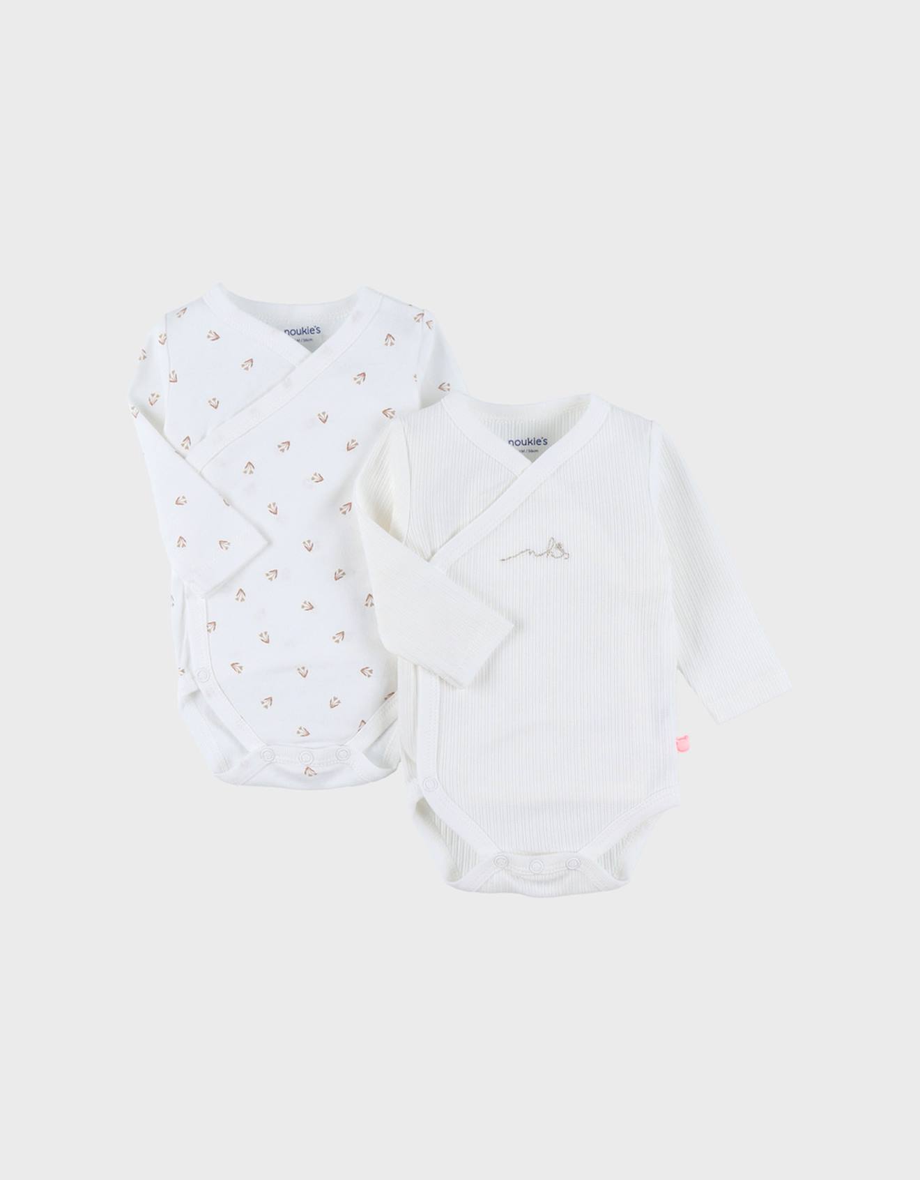 Lot De 2 Bodies Croisés En Coton Blanc