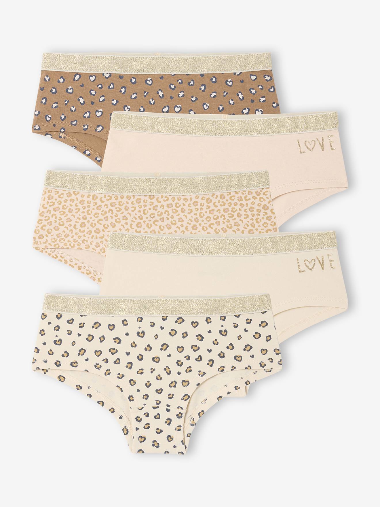 Lot de 5 Shorties Lopard et Love Fille cru 13 €