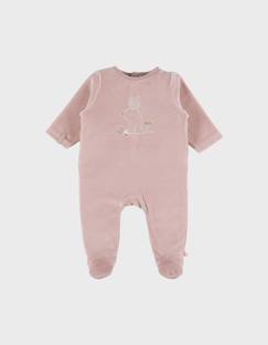 Bébé-Pyjama, surpyjama-Pyjama bébé en velours brodé lapin