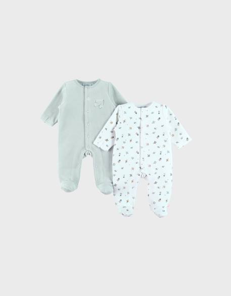Bébé-Lot de 2 pyjamas en velours brodé