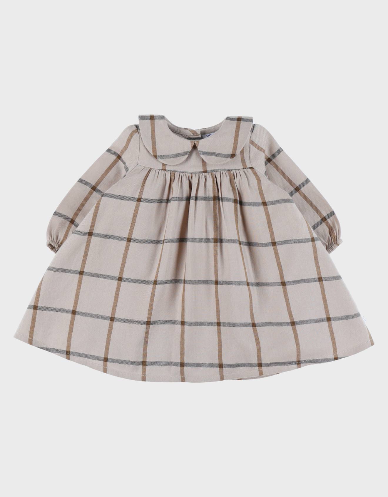 Robe En Coton À Carreaux Beige