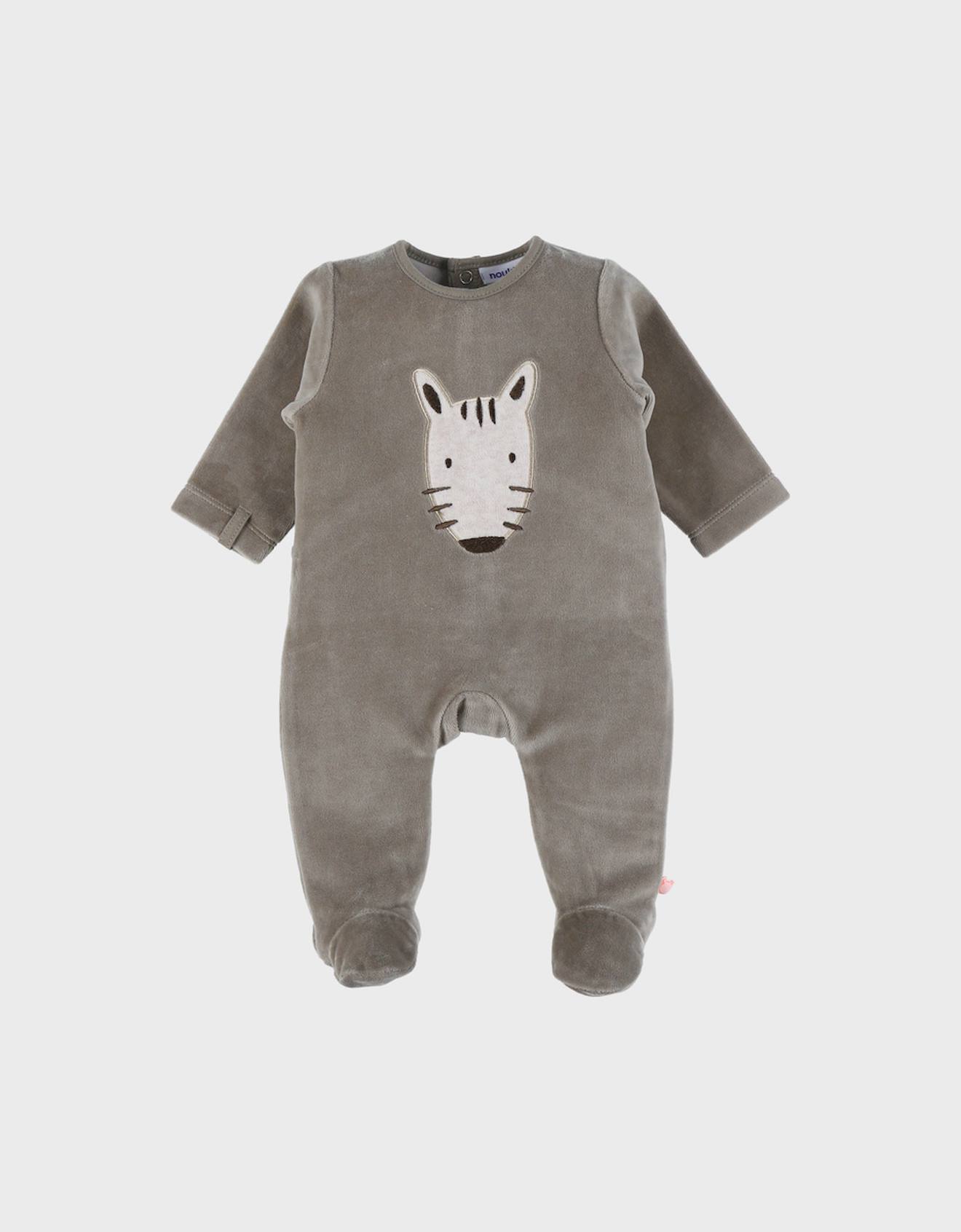 Pyjama Bb En Velours Brod Zbre Vert 14 €