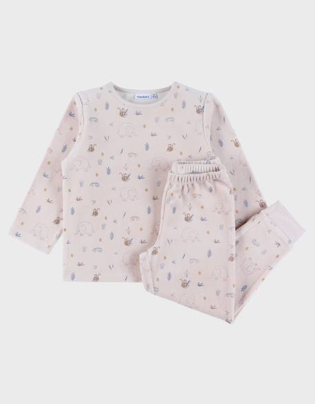 Bébé-Pyjama 2 pièces en velours avec motif éléphant