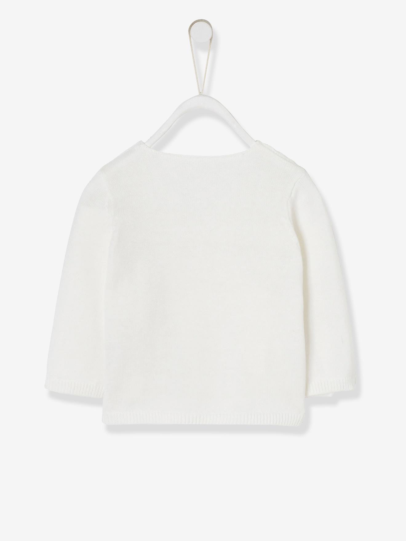 Brassière naissance fille en tricot écru (Vertbaudet) - Image 1