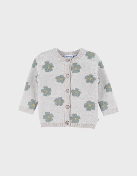 Bébé-Pull, gilet, sweat-Cardigan en tricot  à fleurs