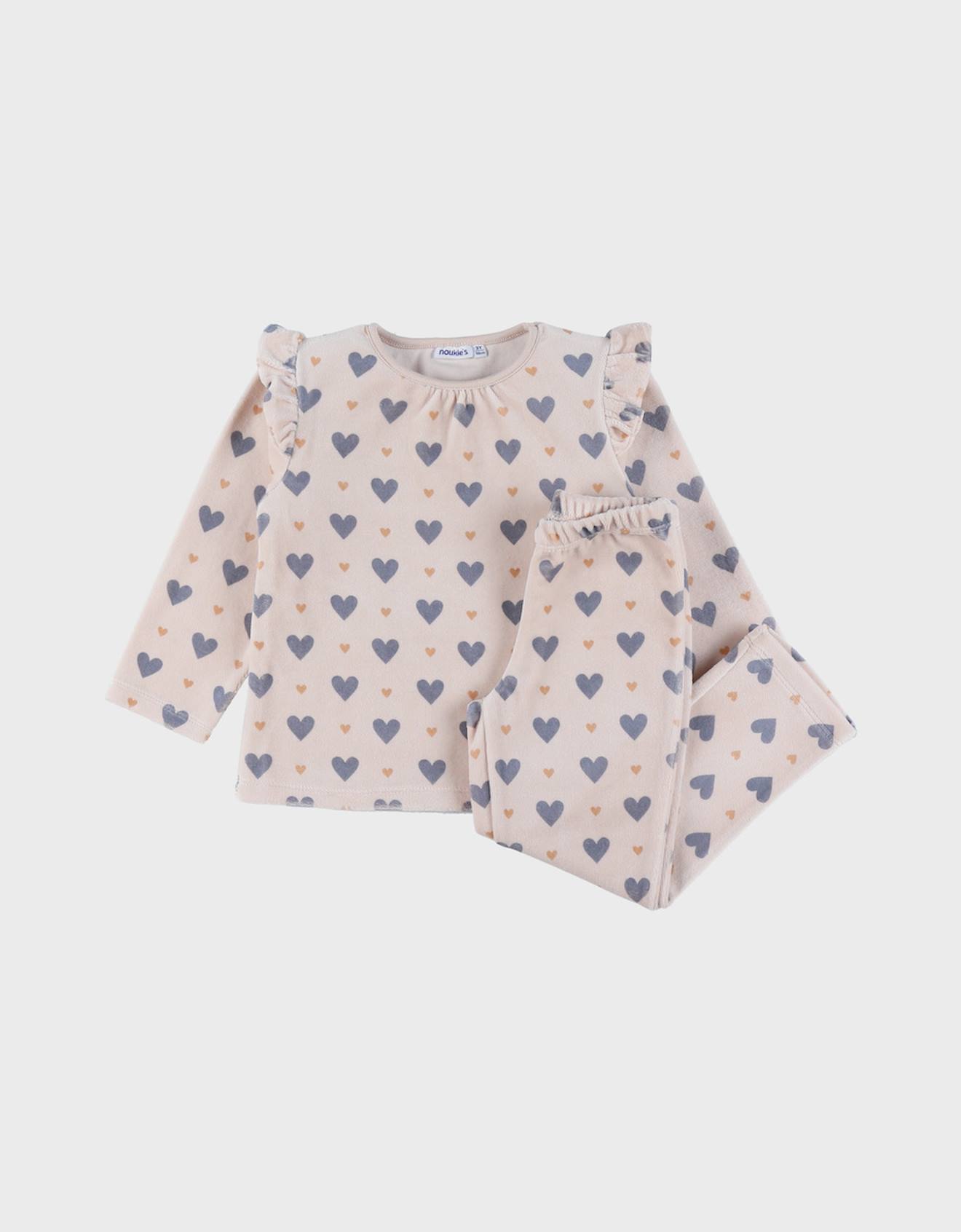 Pyjama 2 Pièces En Velours Rose