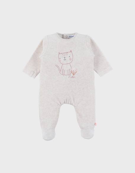 Bébé-Pyjama bébé en velours brodé chat