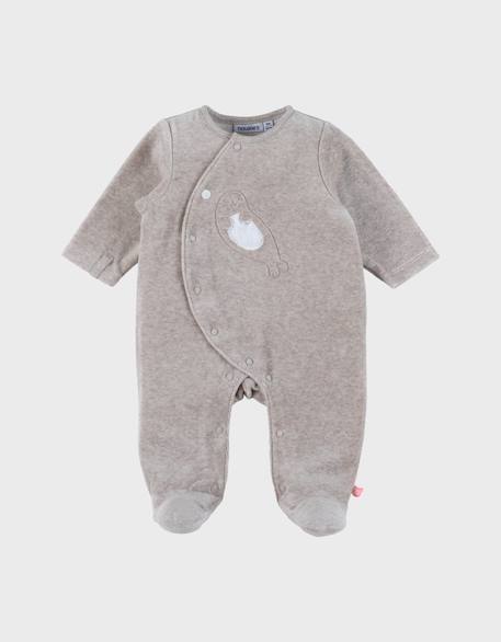 Bébé-Pyjama bébé en velours avec broderie phoque