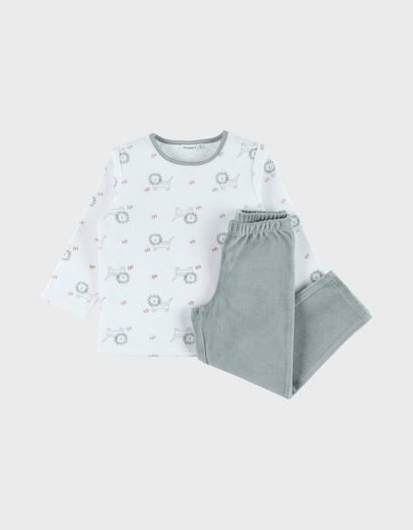 Pyjama en velours côtelé lion  - vertbaudet enfant