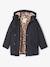 Ciré fille à capuche doublé sherpa anthracite+indigo+multicolore+rose pâle 2 - vertbaudet enfant 
