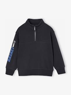 Sweat col camionneur sport garçon motif basket sur manche  - vertbaudet enfant