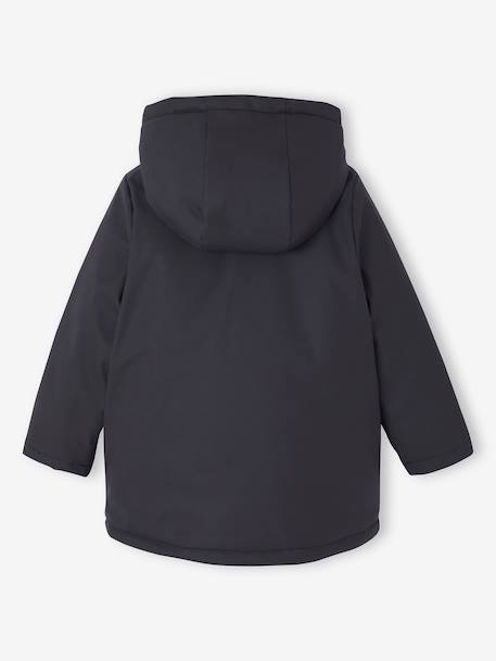 Ciré fille à capuche doublé sherpa anthracite+indigo+multicolore+rose pâle 3 - vertbaudet enfant 