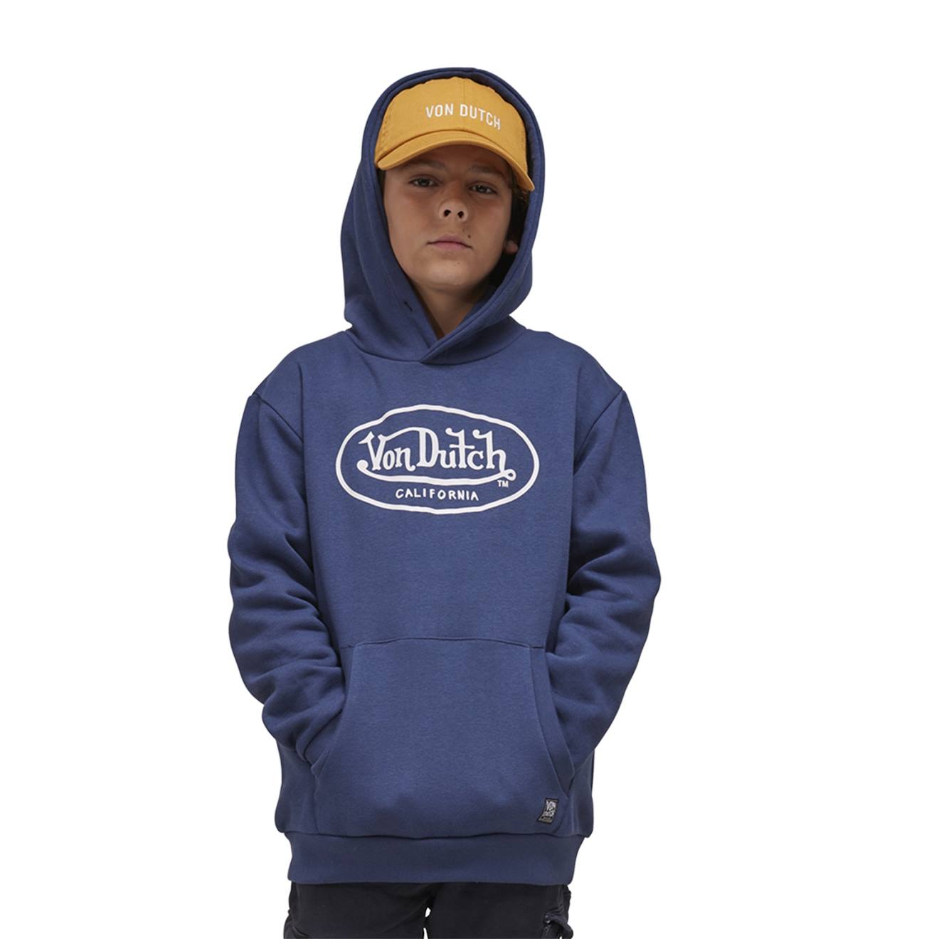 Sweat À Capuche Garçon Brand Bleu/blanc Sweat À Capuche Garçon Brand Bleu/blanc