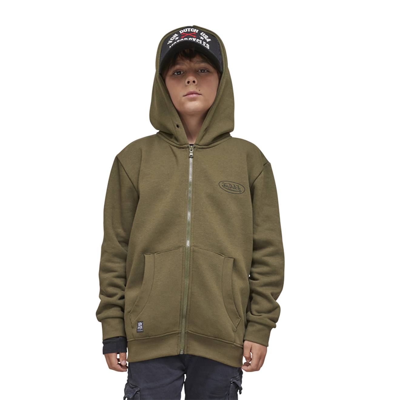 Sweat Zipp Col Rond Et Capuche Von Dutch Slimane Kakinoir 24 €